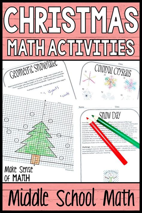 Christmas Math For Middle School Leaf And Stem Math Crafts Middle School - Math Crafts Middle School