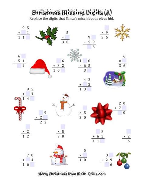 Christmas Math Worksheets Math Drills Christmas Math 5th Grade - Christmas Math 5th Grade