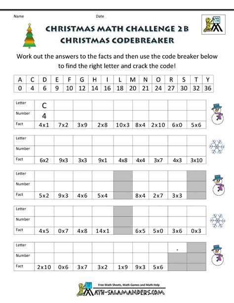 Christmas Math Worksheets Math Salamanders Christmas Math Activities Middle School - Christmas Math Activities Middle School