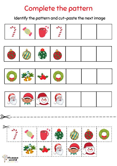 Christmas Patterns Worksheets Free Printable For Preschoolers Patterns Worksheets Preschool - Patterns Worksheets Preschool