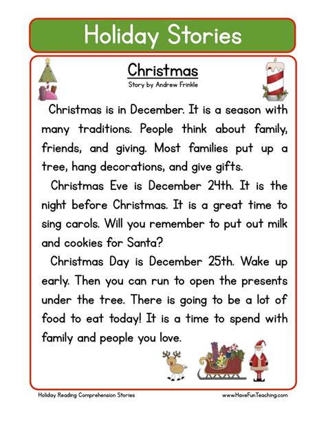 Christmas Reading Comprehension For 2nd Grade Around The Christmas Activities For Second Graders - Christmas Activities For Second Graders