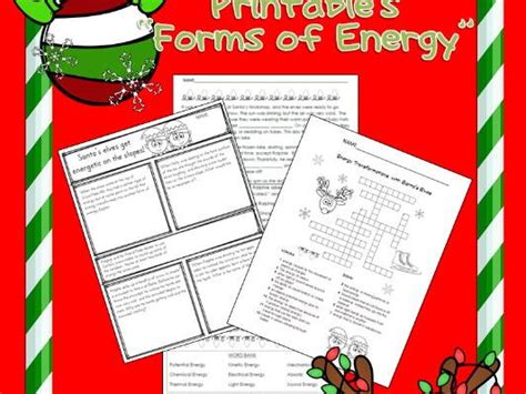 Christmas Science Forms Of Energy Printables The Science Of Christmas Crossword - The Science Of Christmas Crossword