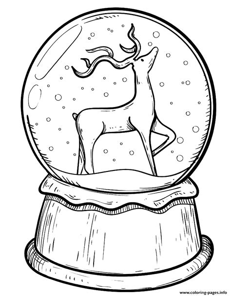Christmas Snow Globe With Reindeer Coloring Page Christmas Snow Globe Coloring Pages - Christmas Snow Globe Coloring Pages
