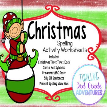 Christmas Spelling Worksheets By Thrilling 3rd Grade Adventures Christmas Spelling Words 3rd Grade - Christmas Spelling Words 3rd Grade