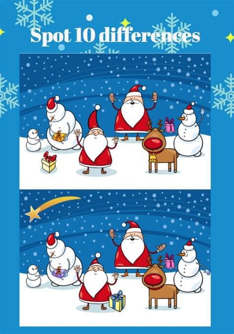 Christmas Spot The Difference Treasure Hunt 4 Kids Christmas Spot The Difference Printable - Christmas Spot The Difference Printable