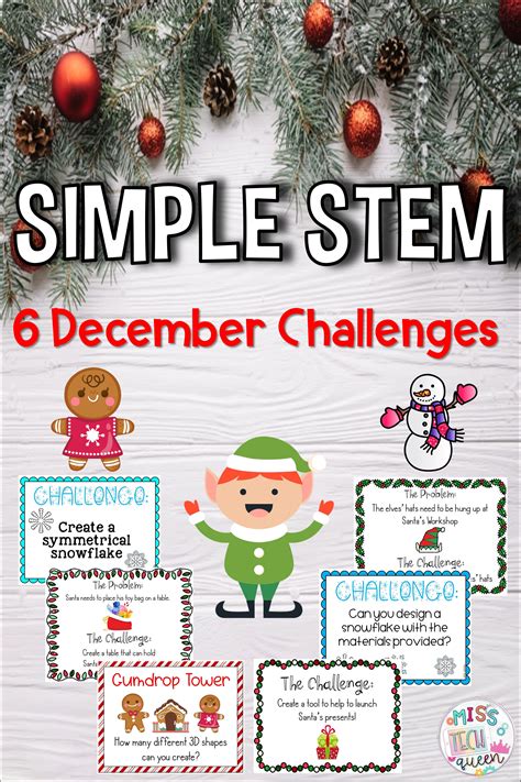Christmas Stem Challenge Cards Little Bins For Little Science Holiday Cards - Science Holiday Cards