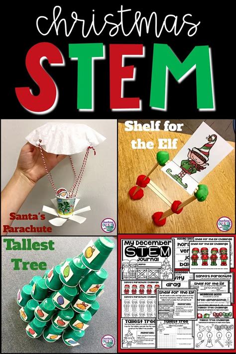 Christmas Stem Santa Stem Challenges Science Sparks Science Holiday Cards - Science Holiday Cards