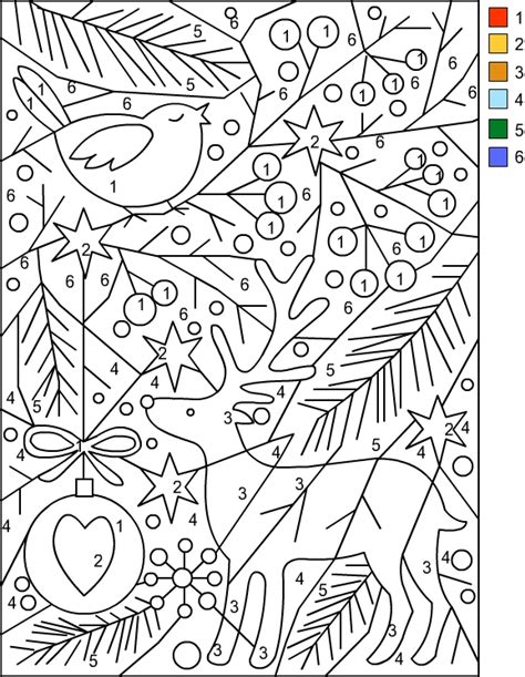 Christmas Themed Coloring By Number Coloring Pages Twinkl Christmas Colouring By Numbers - Christmas Colouring By Numbers