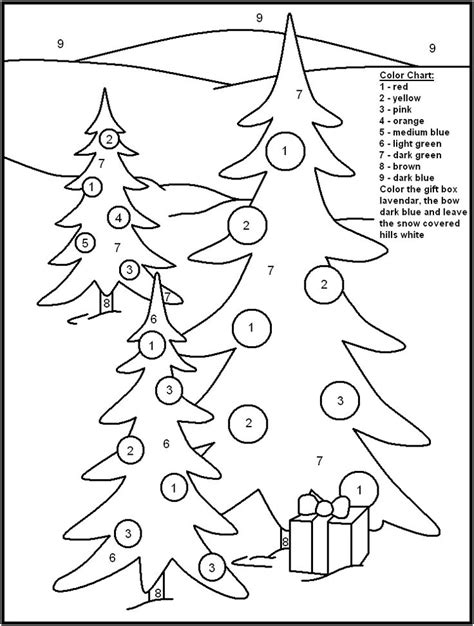Christmas Tree Color By Number Free Printable Coloring Color By Number Christmas - Color By Number Christmas