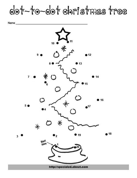 Christmas Tree Dot To Dot   Numeracy Dot To Dot Christmas Tree Worksheet - Christmas Tree Dot To Dot