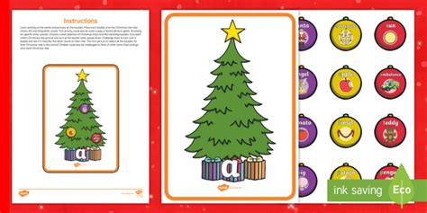 Christmas Tree Phonics Game Phase 2 Literacy Resources 2 Grade Phonics Chrsitmas Worksheet - 2 Grade Phonics Chrsitmas Worksheet