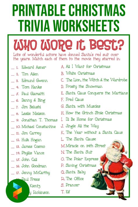 Christmas Trivia Game Printable 1 Best Free Holiday Christmas Trivia Worksheet - Christmas Trivia Worksheet