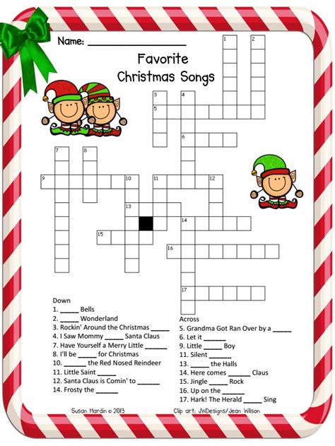 Christmas Tune Crossword Clue Wordways Com Middle Of Christmas Crossword - Middle Of Christmas Crossword