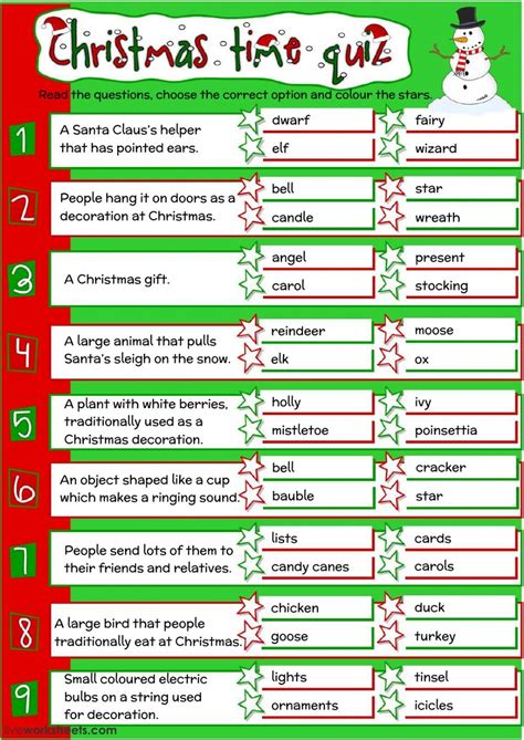 Christmas Worksheets Christmas Adjectives Worksheet - Christmas Adjectives Worksheet