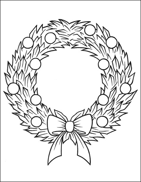 Christmas Wreath Coloring Pages Printable Christmas Wreath Coloring Page - Christmas Wreath Coloring Page