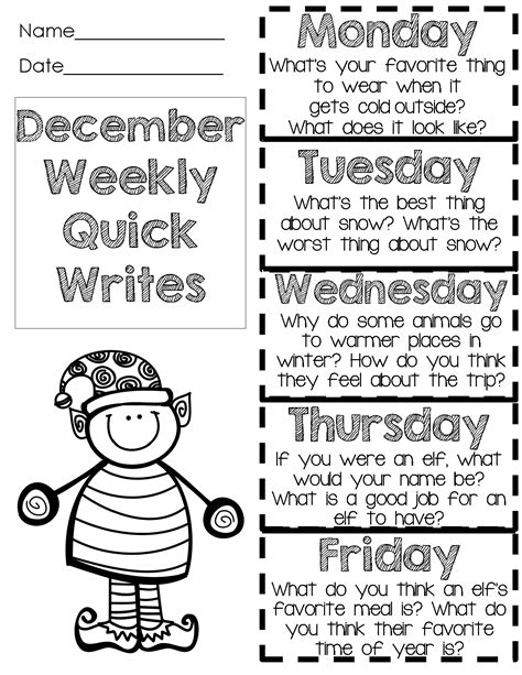 Christmas Writing Prompts For 1st Grade   25 December Writing Prompts For Kindergarten Amp 1st - Christmas Writing Prompts For 1st Grade