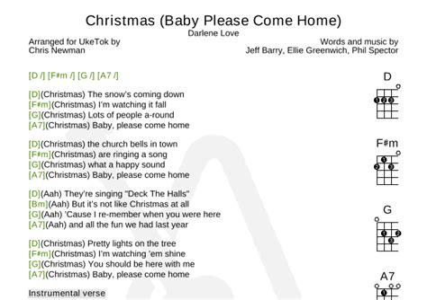 Read Christmas Baby Please Come Home Uke Chords 