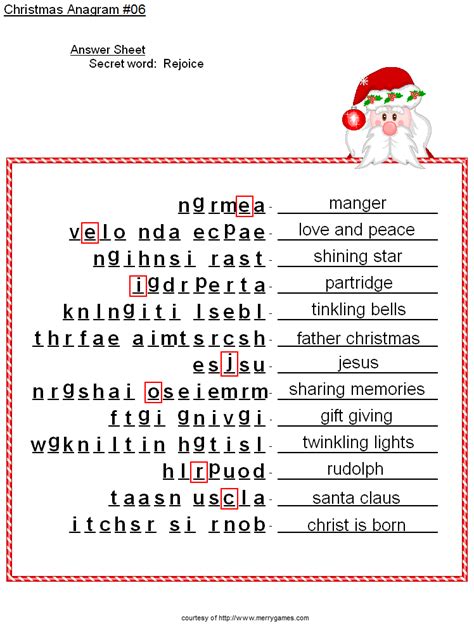 Read Online Christmas Song Anagrams A 