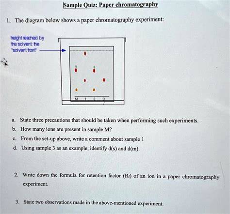 chromatography questions exercises exam test