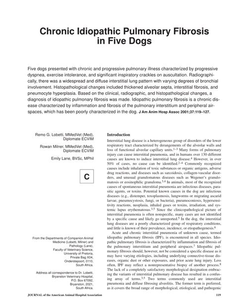 Full Download Chronic Idiopathic Pulmonary Fibrosis In Five Dogs Jaaha 
