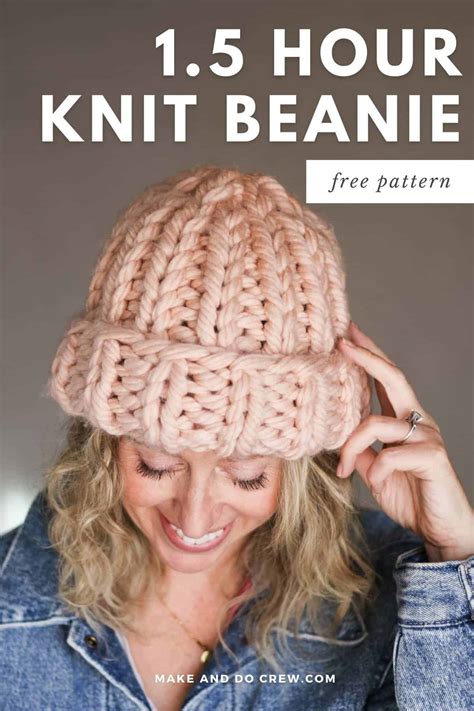 chunky hat knitting pattern straight needles