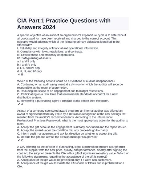 Cia Sample Questions