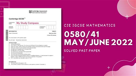 Read Online Cie Mathematics Extended Paper 41 2013 