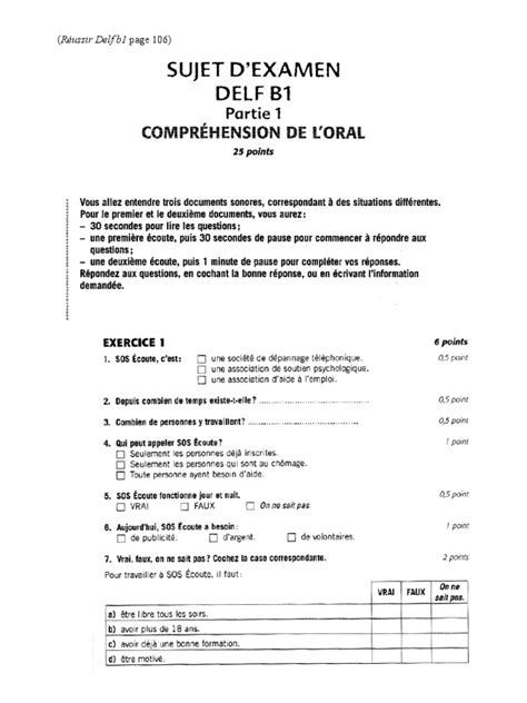 ciep delf b1 exemple