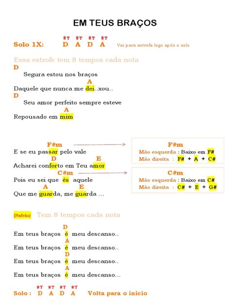 Cifra Em Teus Bracos