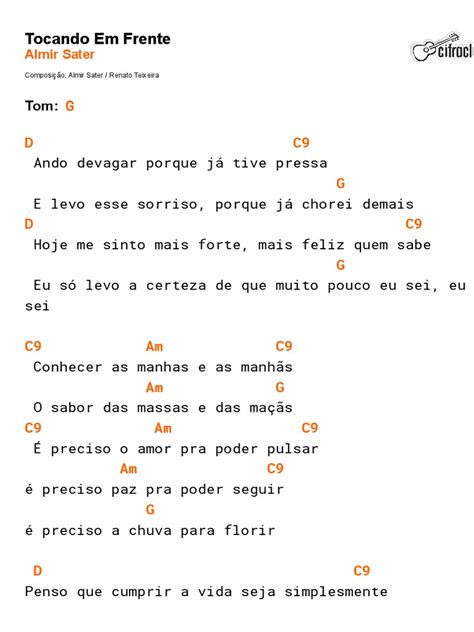 Cifra Tocando Em Frente
