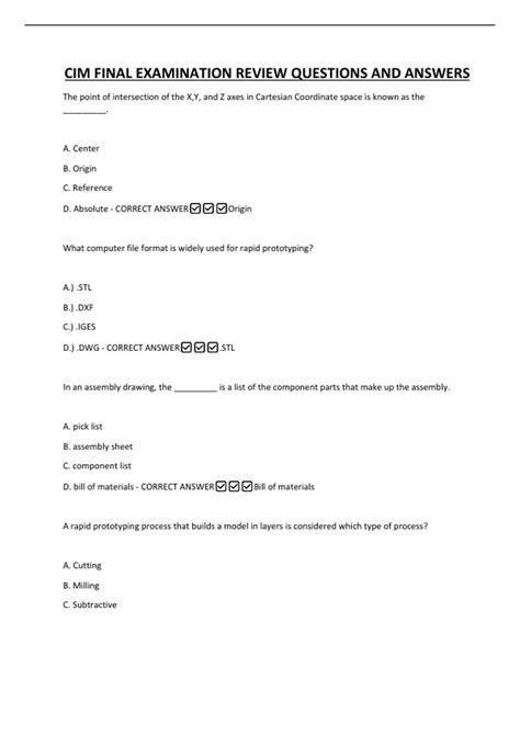 cim exam final