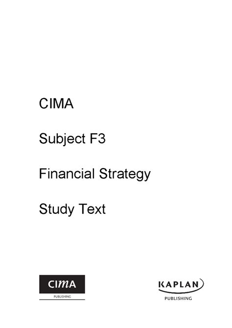 cima f3 study text