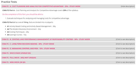 Cima Mock Exams