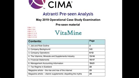 Cima Pre Seen Analysis