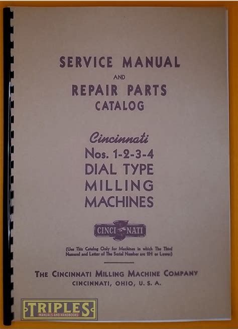 cincinnati milling machine manual