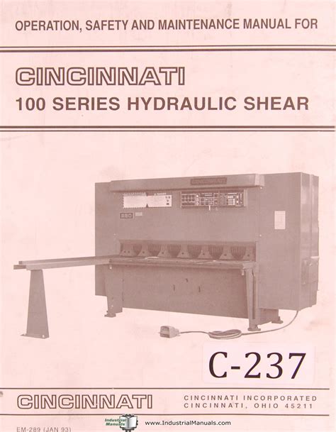 Cincinnati Shear Manual