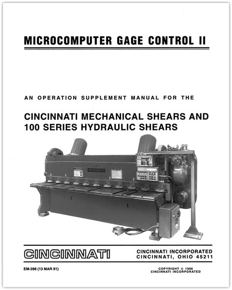 Full Download Cincinnati Shear Manual 1810 
