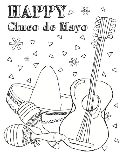 Cinco De Mayo Coloring Pages Free Printable Cinco De Mayo Color Sheets Printable - Cinco De Mayo Color Sheets Printable