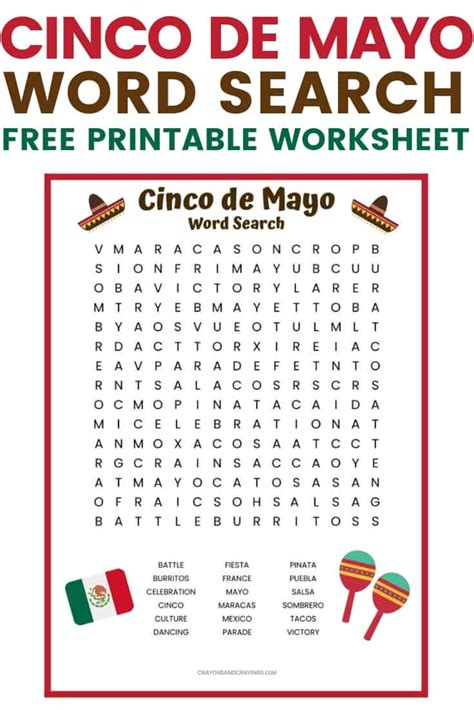 Cinco De Mayo Word Search Free Printable For Cinco De Mayo Word Search Printable - Cinco De Mayo Word Search Printable