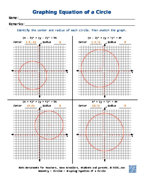 Circle Worksheets Graphing Equation Of A Circle Worksheets Circle Equation Worksheet - Circle Equation Worksheet
