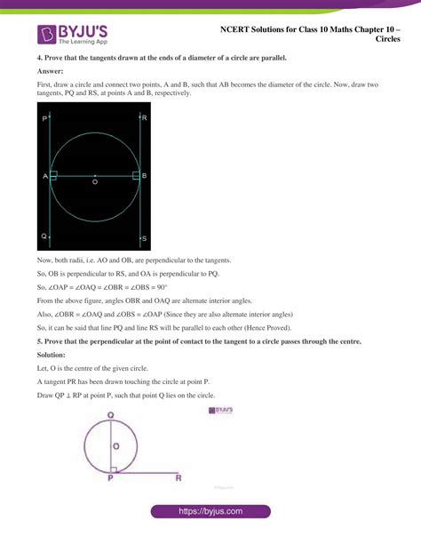 Circles Class 10 Ncert Solutions
