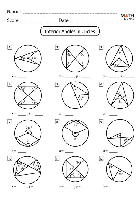Circles Worksheets Circle Angle Worksheet - Circle Angle Worksheet