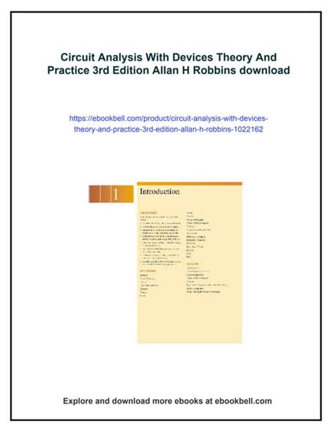 Circuit Analysis With Devices Theory And Practice