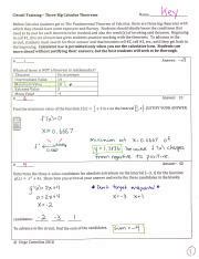Circuit Training Three Big Calculus Theorems Answers