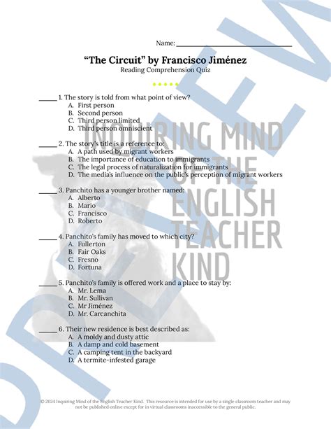 Read Online Circuit By Francisco Jimenez Questions Answers 