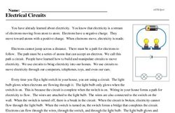 Circuits Reading Comprehension Worksheet Edhelper Circuits Worksheet 4th Grade - Circuits Worksheet 4th Grade