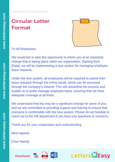 Circular Letter Format