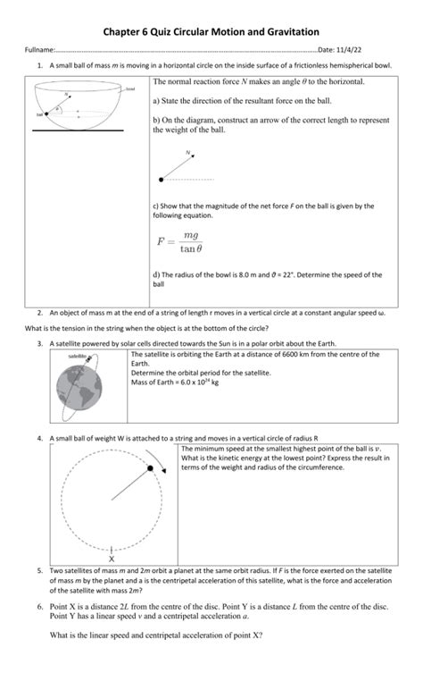 Circular Motion And Gravitation Packet The Physics Classroom Circular Motion Worksheet With Answers - Circular Motion Worksheet With Answers