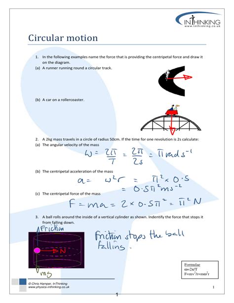 Read Circular Motion Questions And Answers 