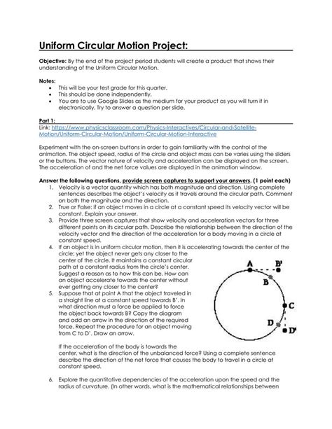 Read Circular Motion Questions And Answers 